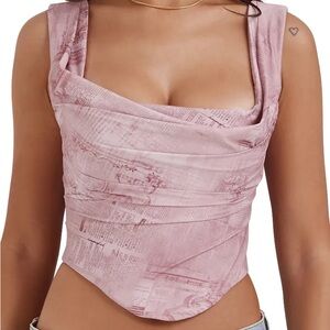 House of CB Blush Pink Draped Corset Top
